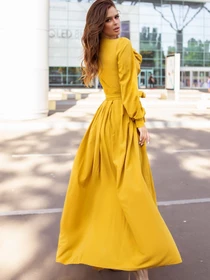 Платья ISSA Plus модель 12107_mustard Фото