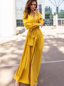 Платья ISSA Plus модель 12107_mustard Фото