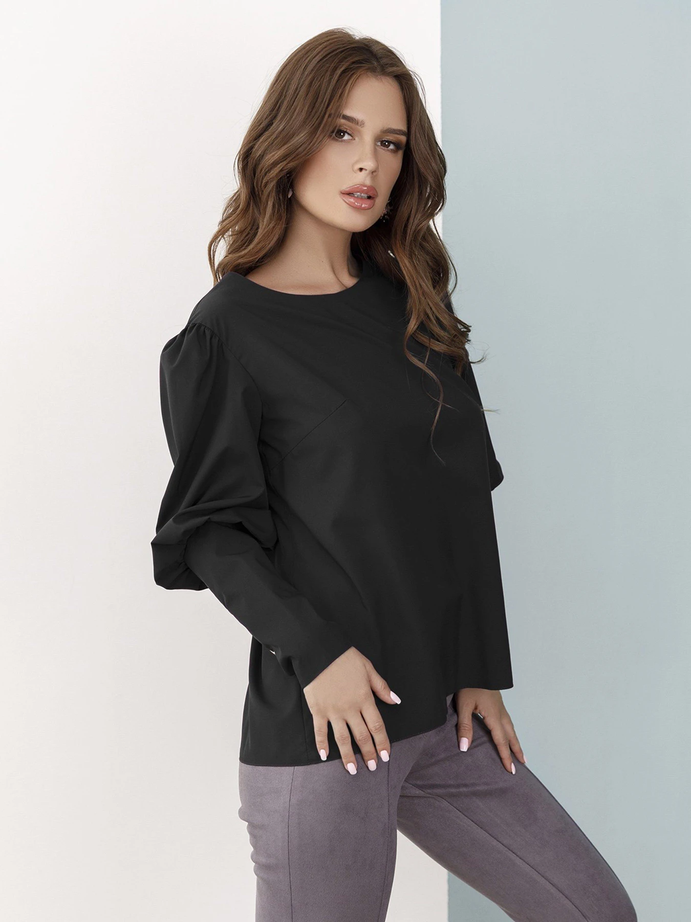 Сорочки ISSA Plus модель SA-32_black Сорочки ISSA Plus модель SA-32_black Фото