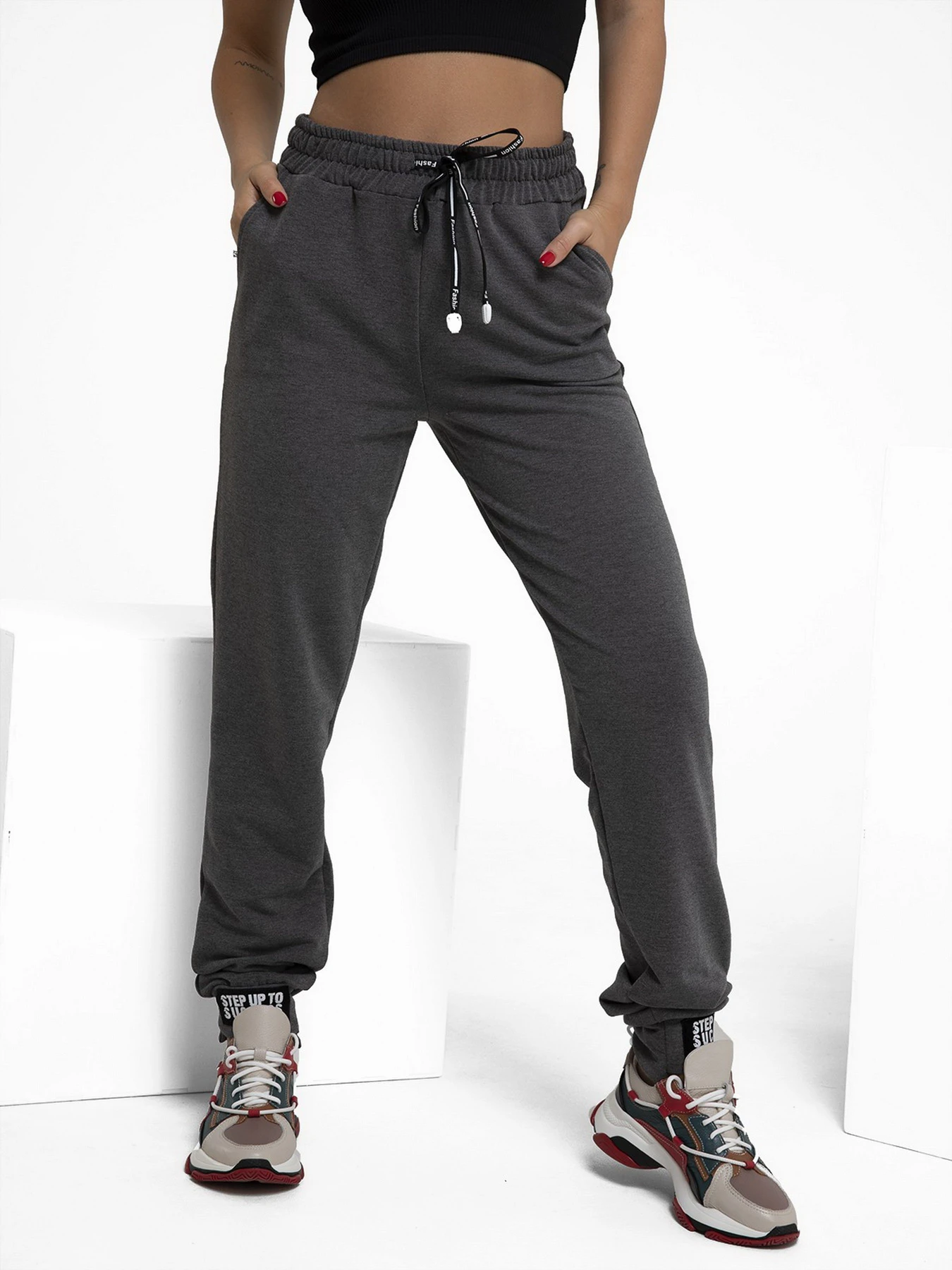 Штани ISSA Plus модель 12247_darkgray Фото