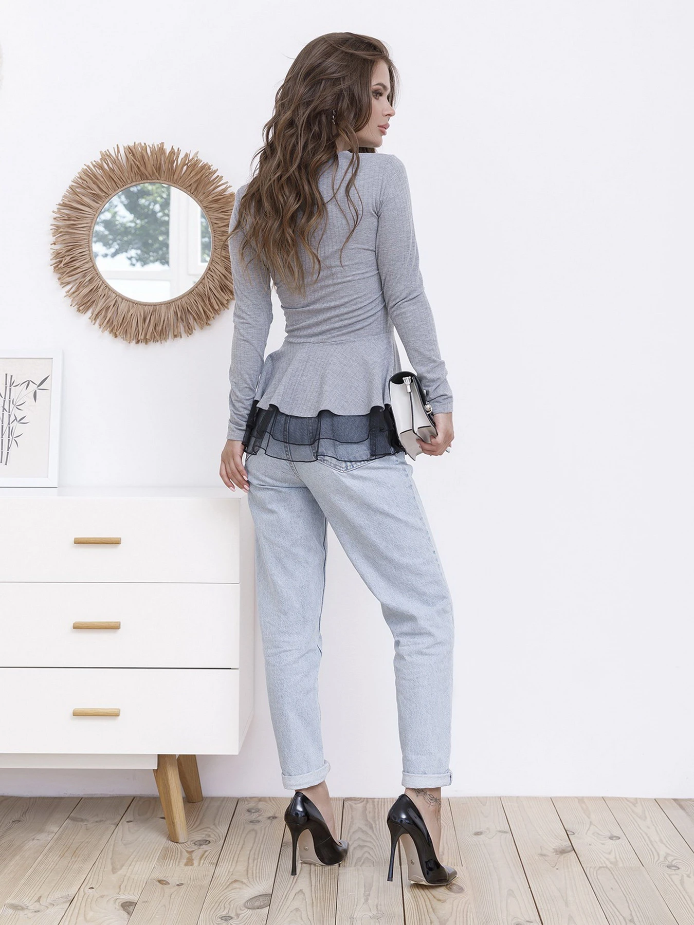 Свитры и кардиганы ISSA Plus модель SA-3_grey Свитры и кардиганы ISSA Plus модель SA-3_grey Фото