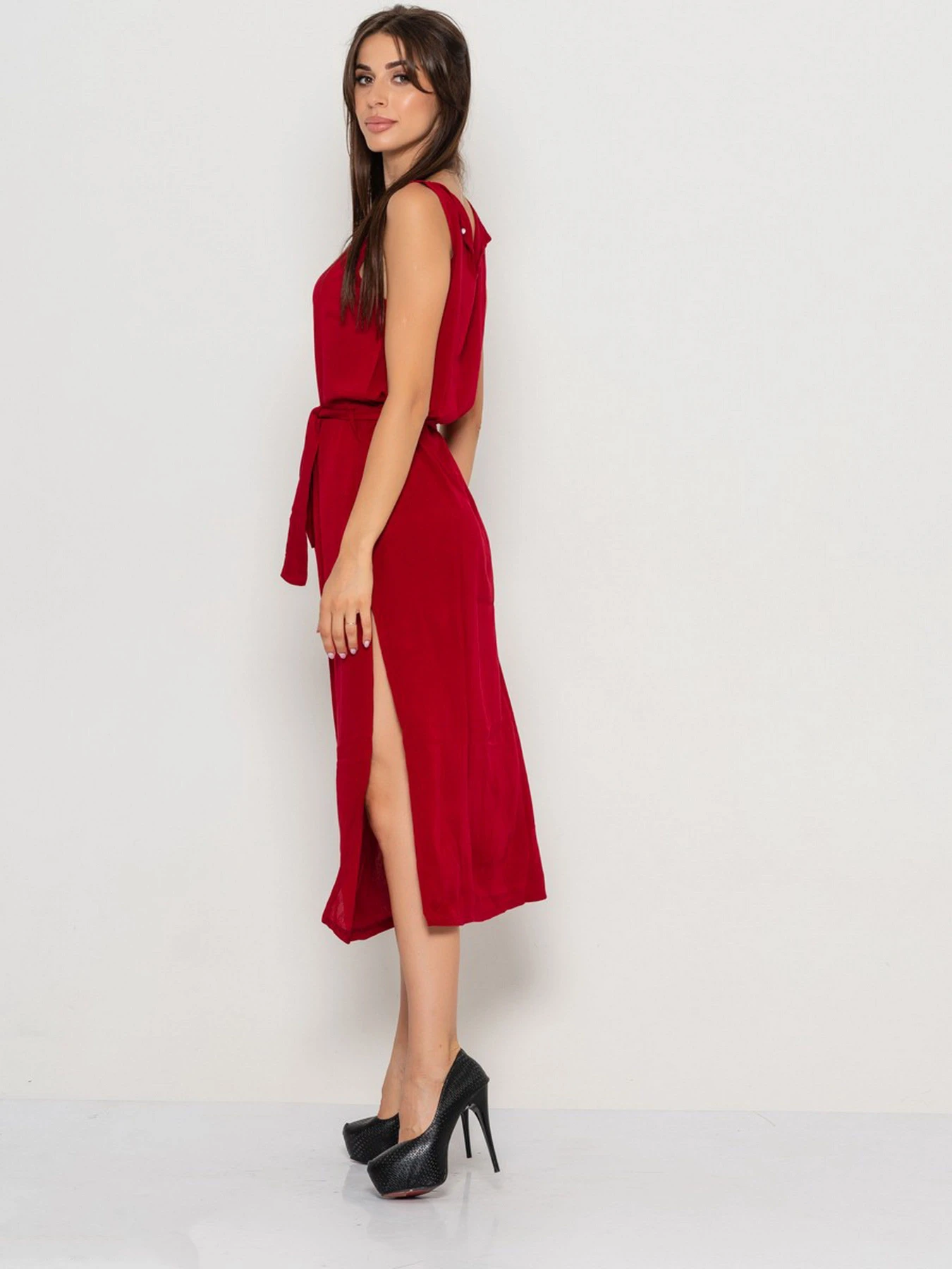 Сукні ISSA Plus модель 10885_burgundy Фото