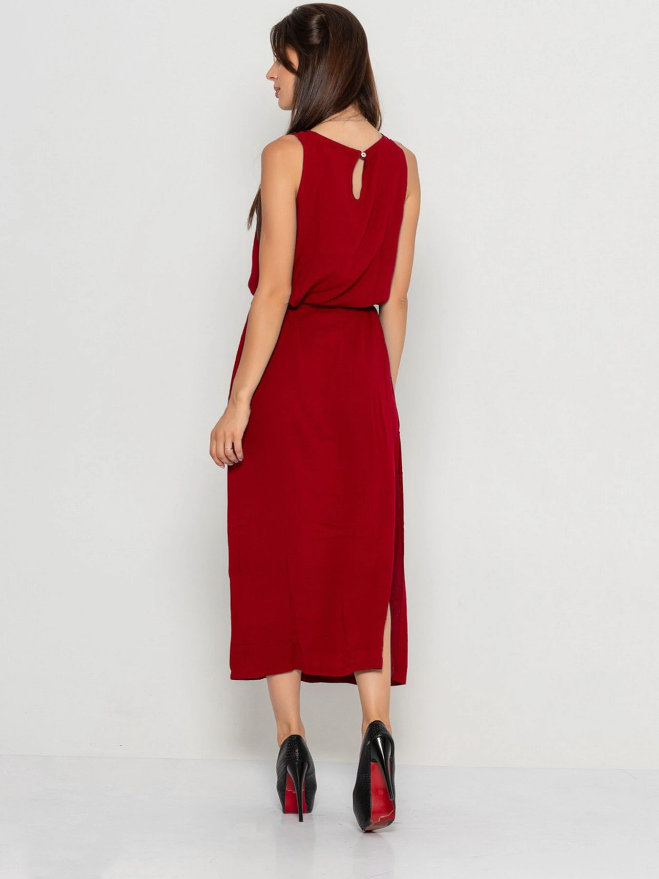 Сукні ISSA Plus модель 10885_burgundy Фото