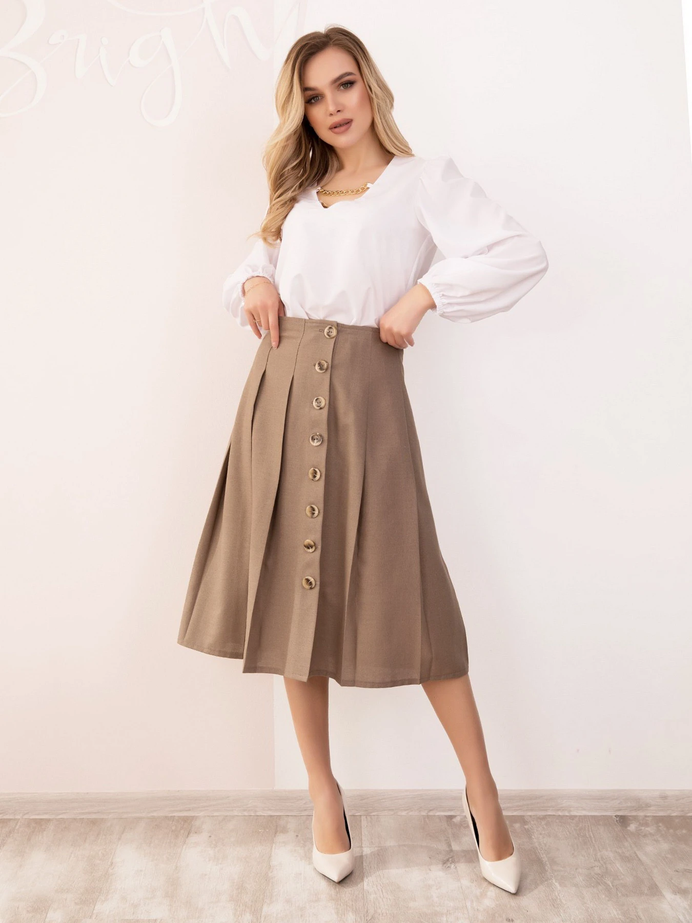 Юбки ISSA Plus модель SA-188_beige Фото