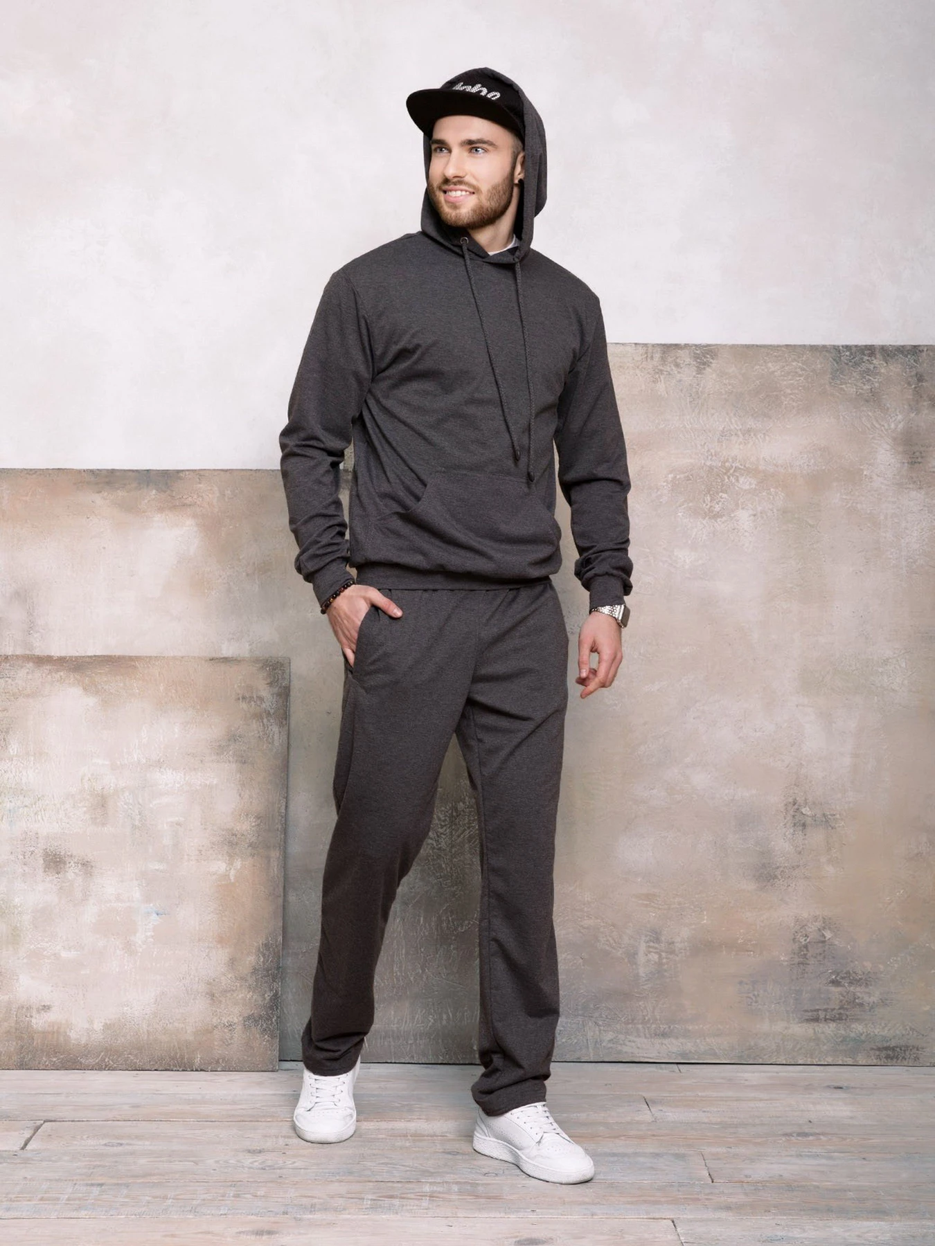 Брюки ISSA Plus модель GN-407_darkgray Фото