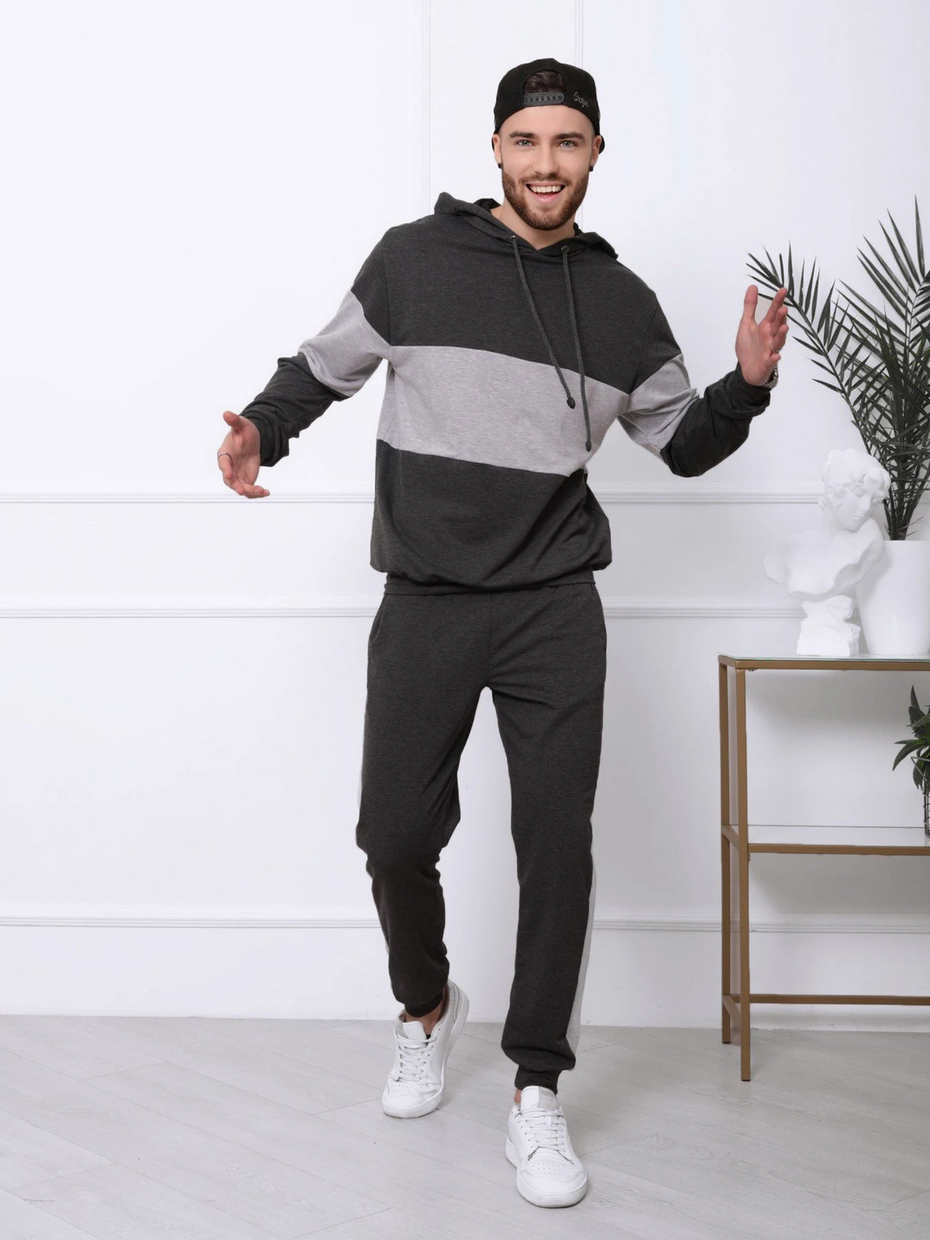 Костюмы ISSA Plus модель GN-421_darkgreygrey Костюмы ISSA Plus модель GN-421_darkgreygrey Фото