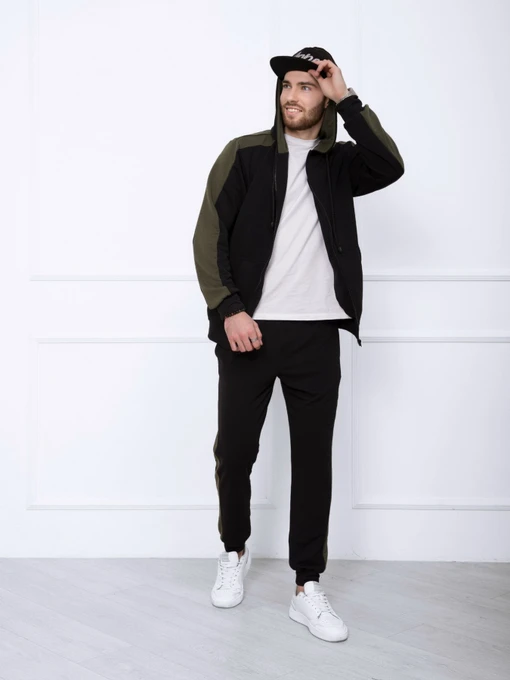 Костюмы ISSA Plus модель GN-422_blackkhaki Фото