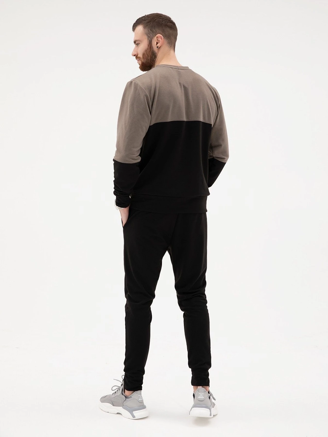 Костюми ISSA Plus модель SG-19_blackkhaki Костюми ISSA Plus модель SG-19_blackkhaki Фото