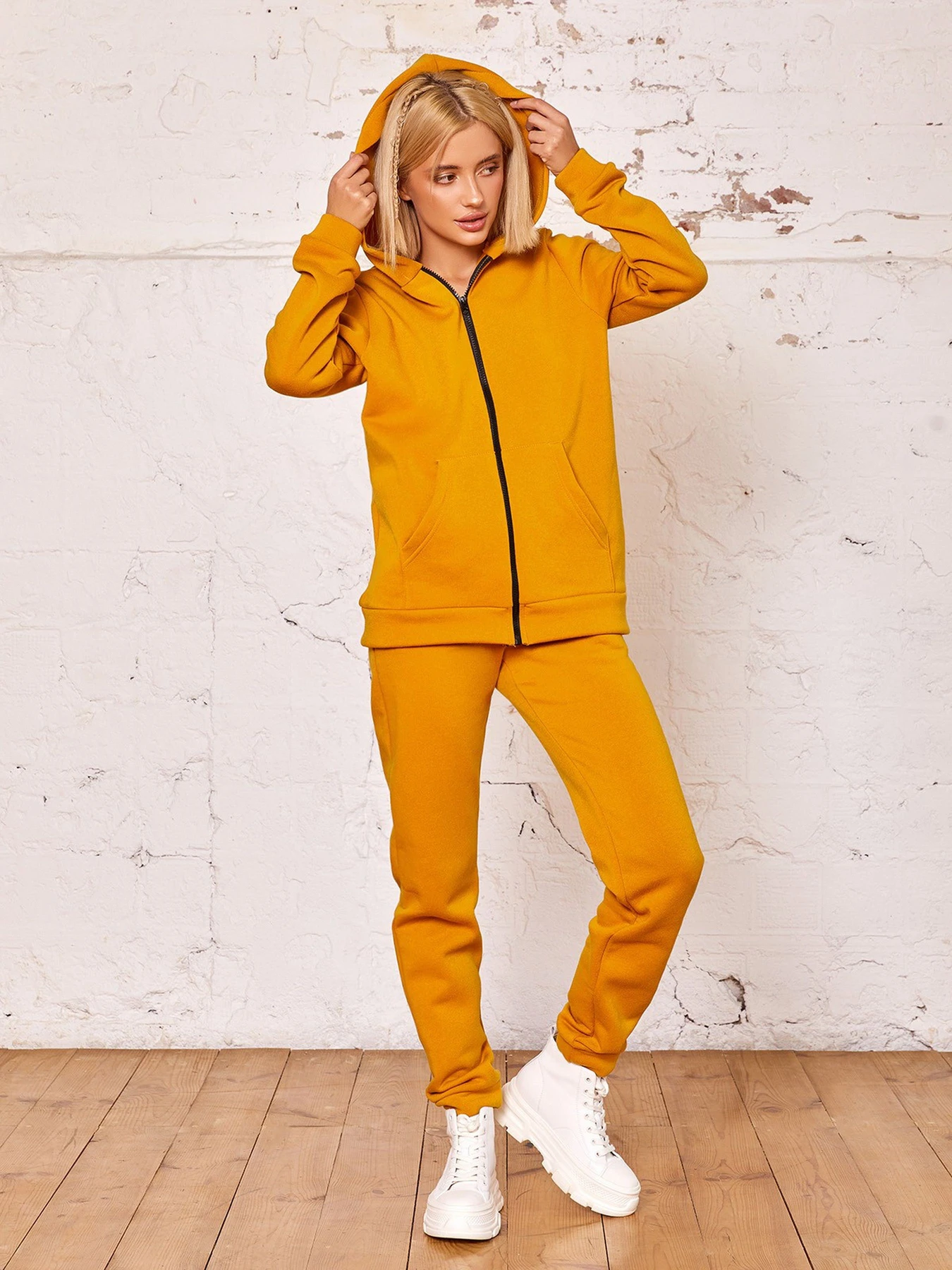 Костюми ISSA Plus модель 12296_mustard Костюми ISSA Plus модель 12296_mustard Фото