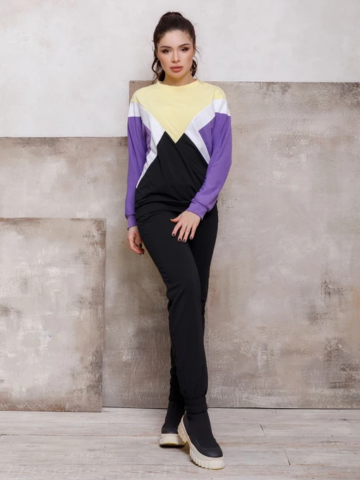 Костюми ISSA Plus модель SA-107_blackpurple Фото