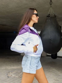 Куртки и дубленки ISSA Plus модель SA-122_whitepurple Фото