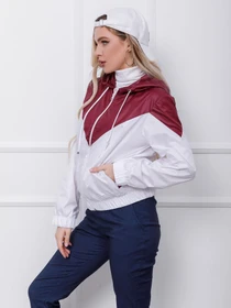 Куртки и дубленки ISSA Plus модель SA-122_whiteburgundy Фото