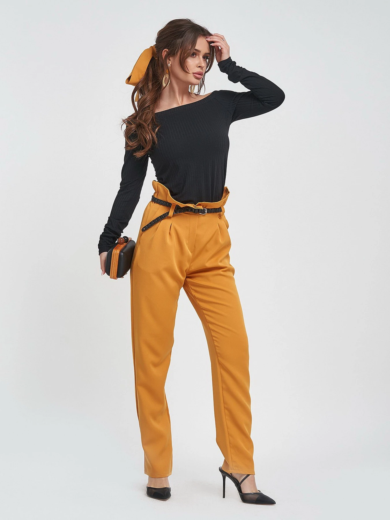 Брюки ISSA Plus модель 11300_mustard Брюки ISSA Plus модель 11300_mustard Фото