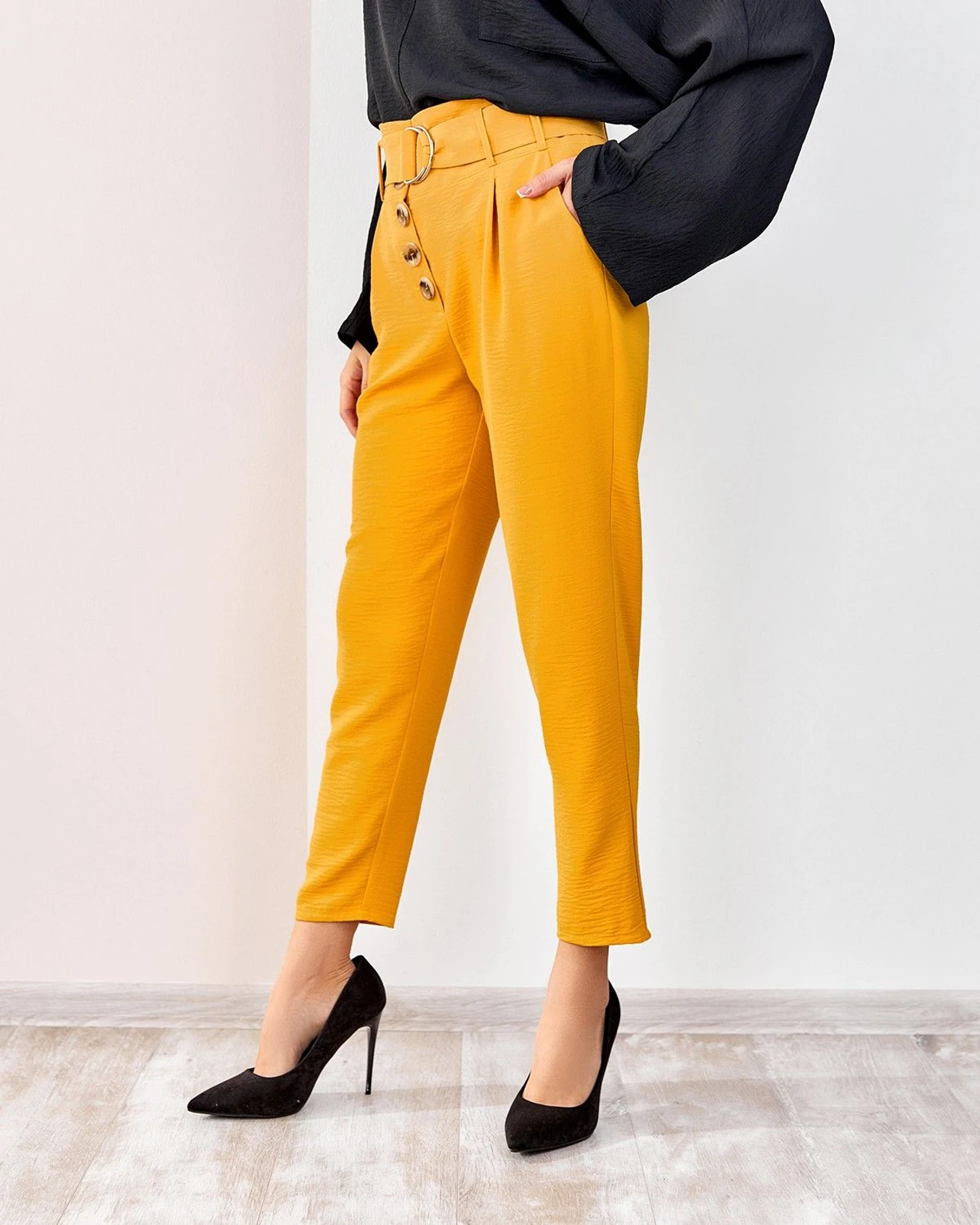 Штани ISSA Plus модель SA-178_mustard Фото