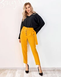 Штани ISSA Plus модель SA-178_mustard Фото