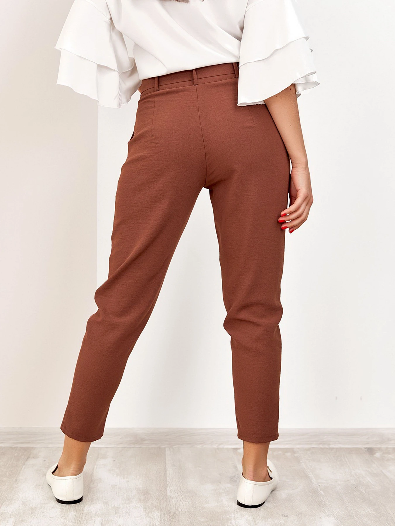 Брюки ISSA Plus модель SA-178_brown Брюки ISSA Plus модель SA-178_brown Фото