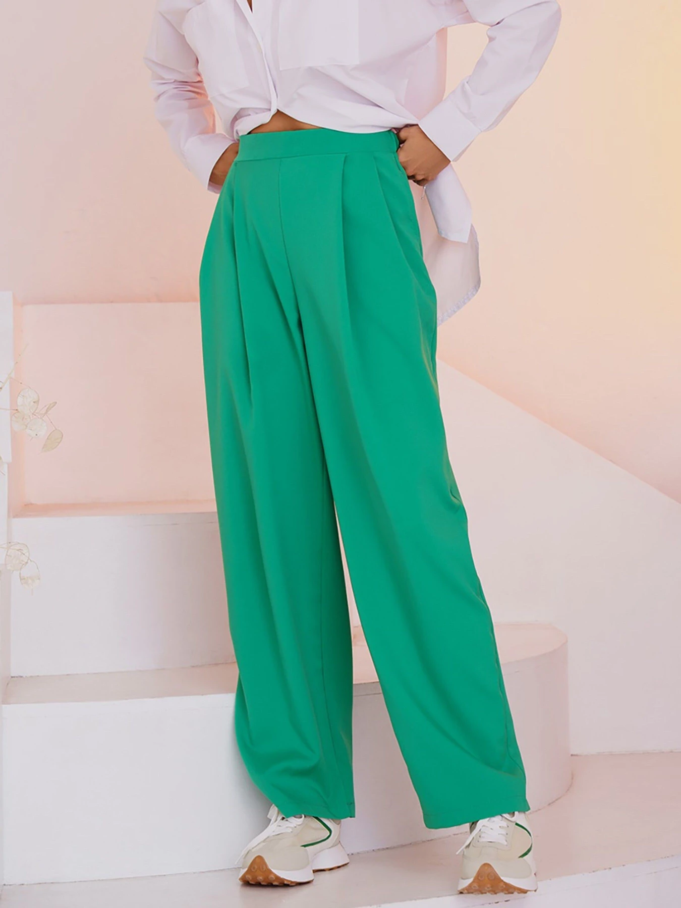 Брюки ISSA Plus модель 13481_green Брюки ISSA Plus модель 13481_green Фото