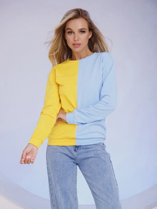 Худи и свитшоты ISSA Plus модель 13489_yellowblue Фото