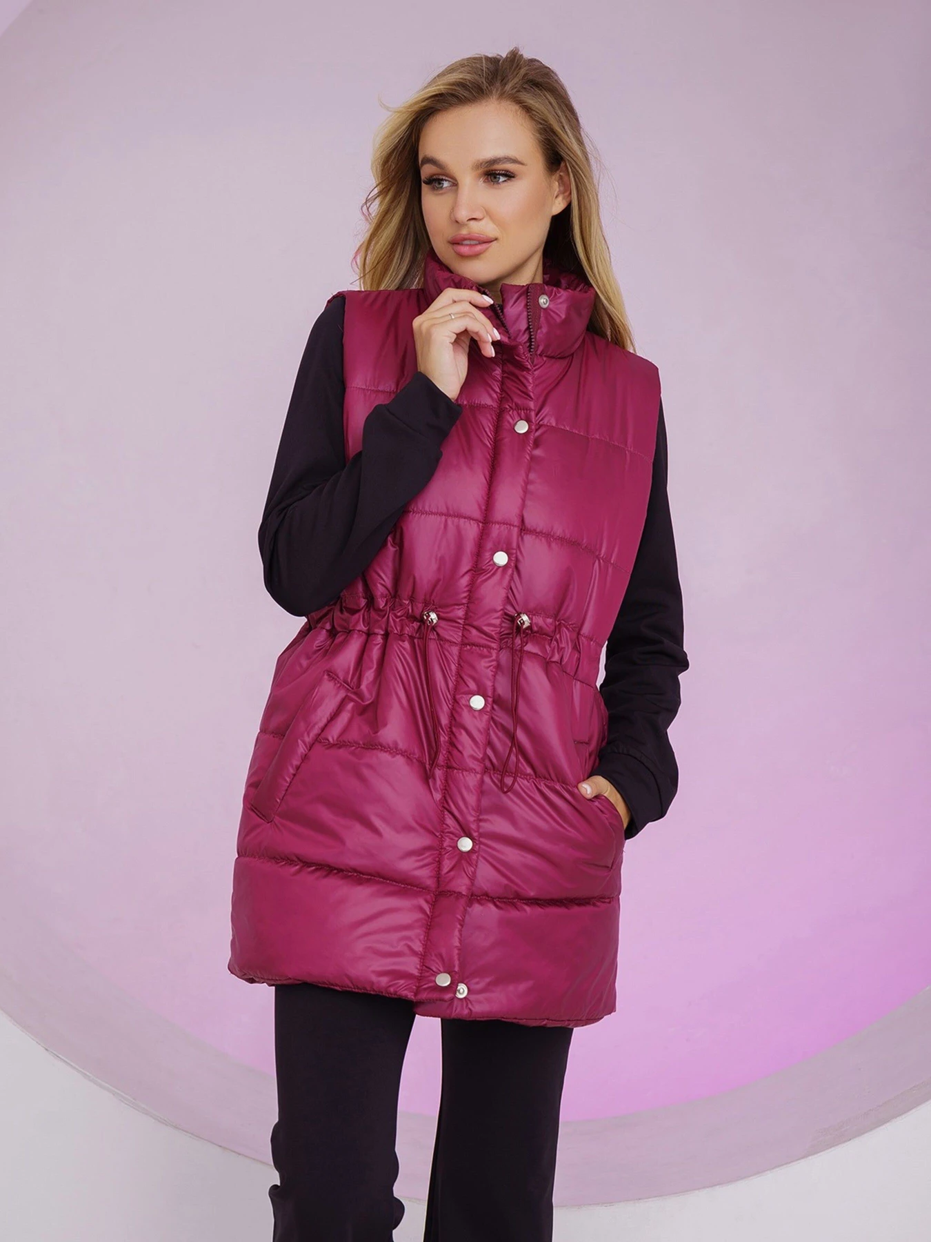 Куртки та дублянки ISSA Plus модель SA-337_burgundy Фото