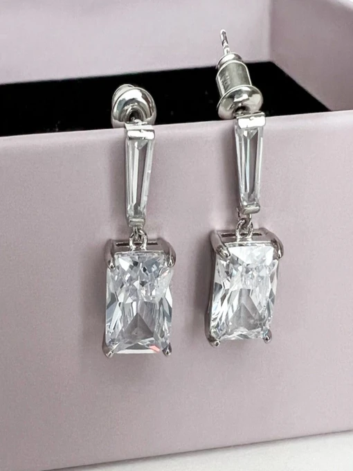 Серьги-подвески ISSA Plus модель AK-61_silver. Фото