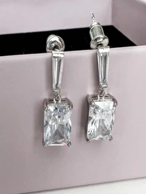 Серьги-подвески ISSA Plus модель AK-61_silver. Фото