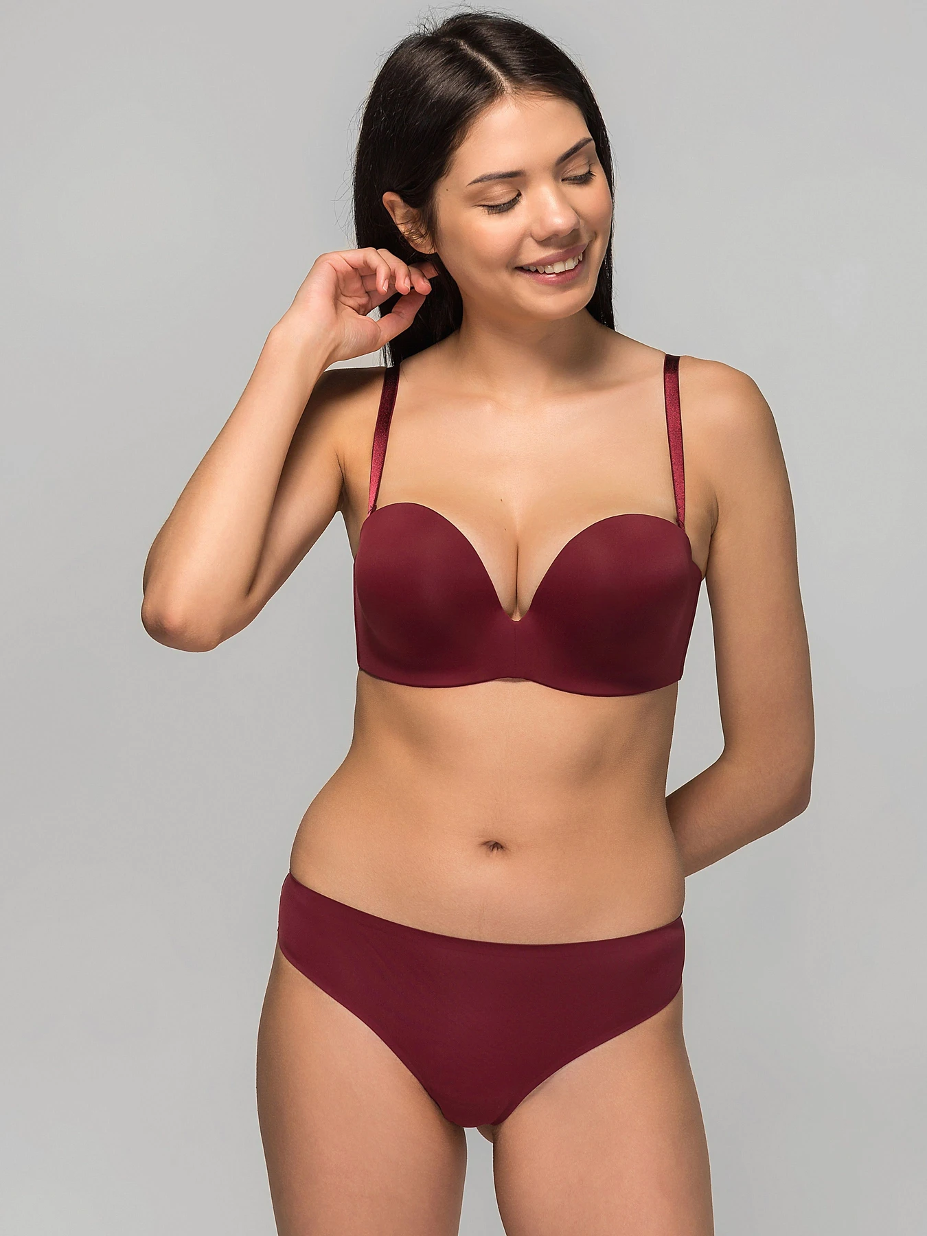 Нижнее белье Brabrabra модель SLZ19802101_burgundy Нижнее белье Brabrabra модель SLZ19802101_burgundy Фото