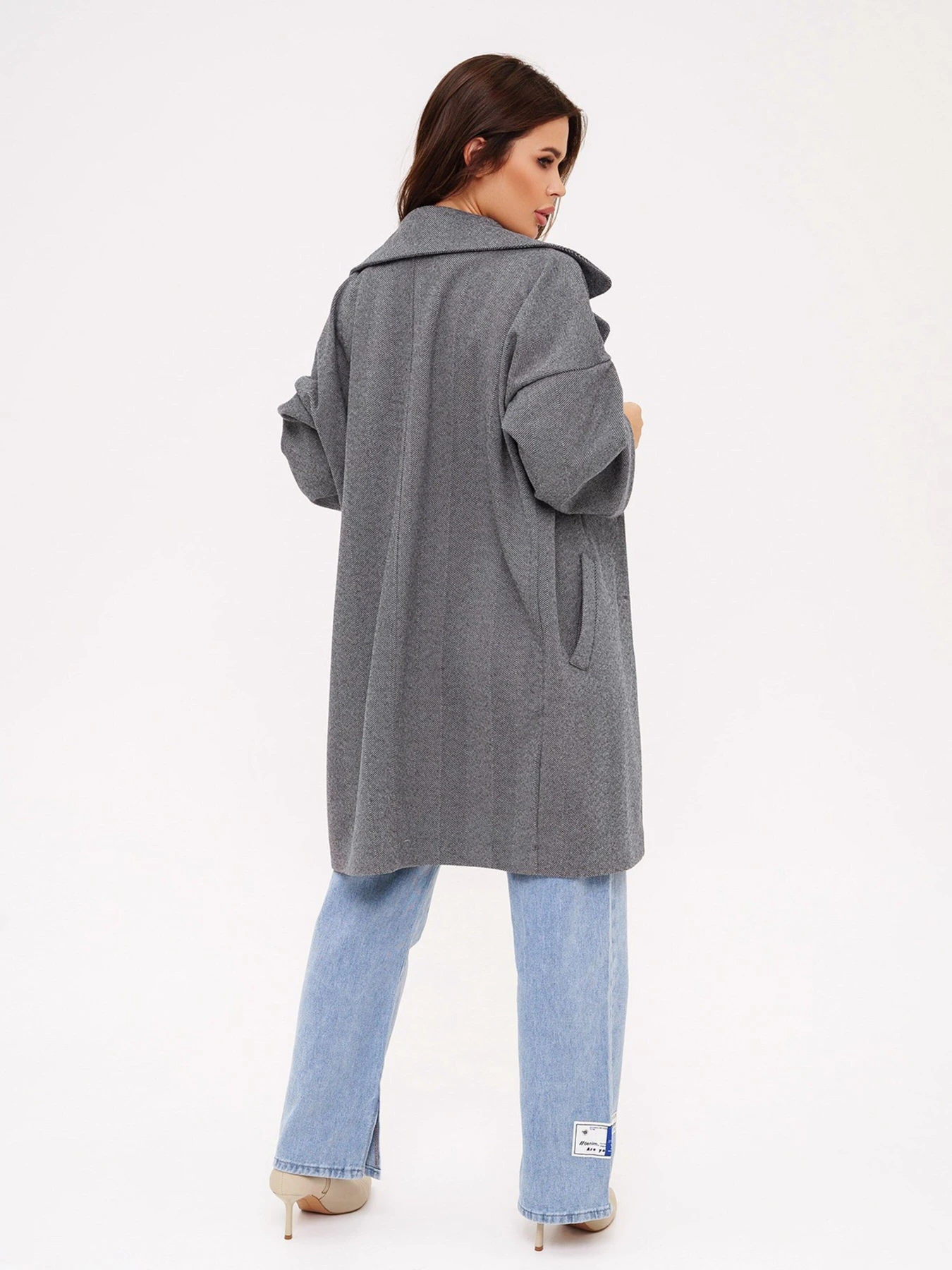 Пальта та плащі ISSA Plus модель 13538_grey Пальта та плащі ISSA Plus модель 13538_grey Фото