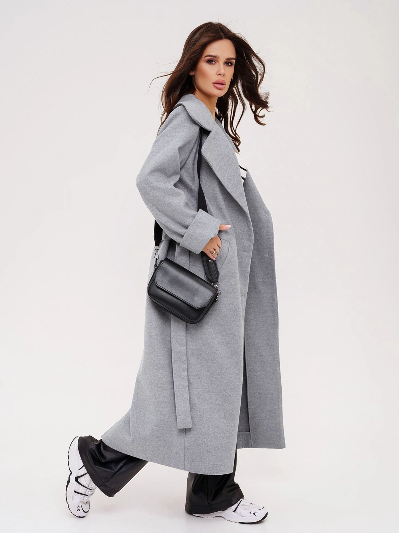 Пальта та плащі ISSA Plus модель 13540_grey Пальта та плащі ISSA Plus модель 13540_grey Фото