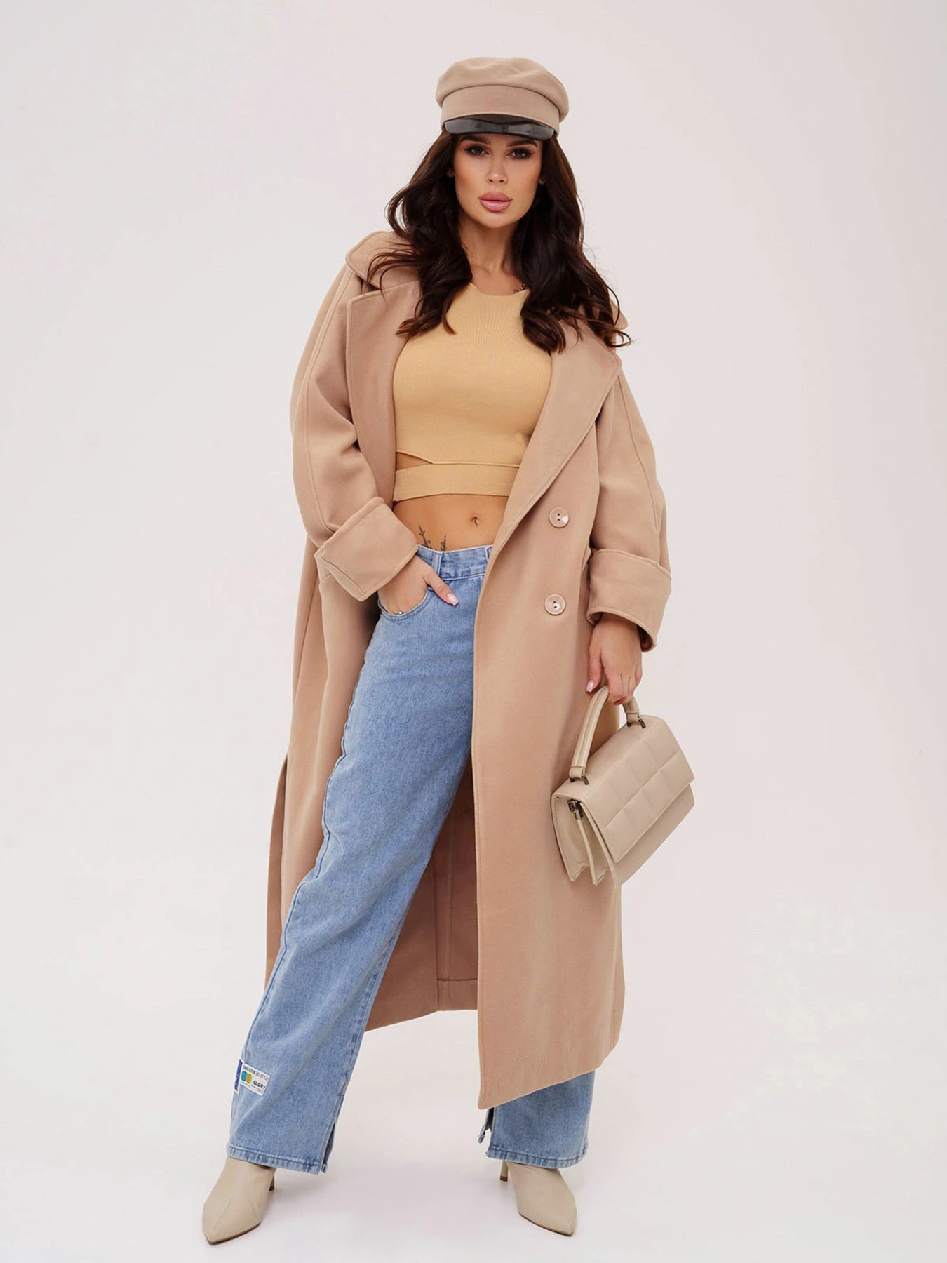 Пальто и плащи ISSA Plus модель 13549_beige Пальто и плащи ISSA Plus модель 13549_beige Фото