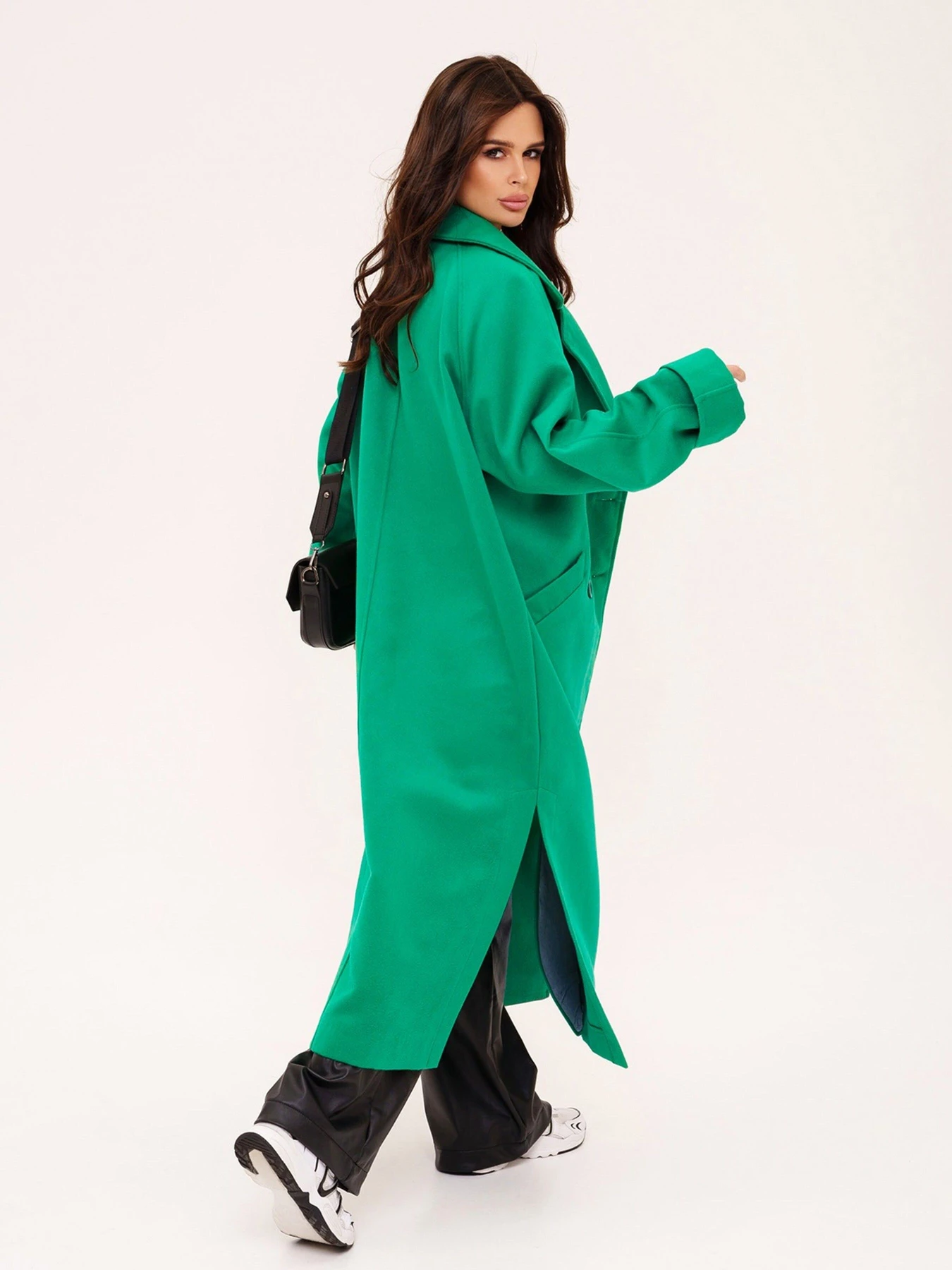 Пальта та плащі ISSA Plus модель 13549_green Пальта та плащі ISSA Plus модель 13549_green Фото