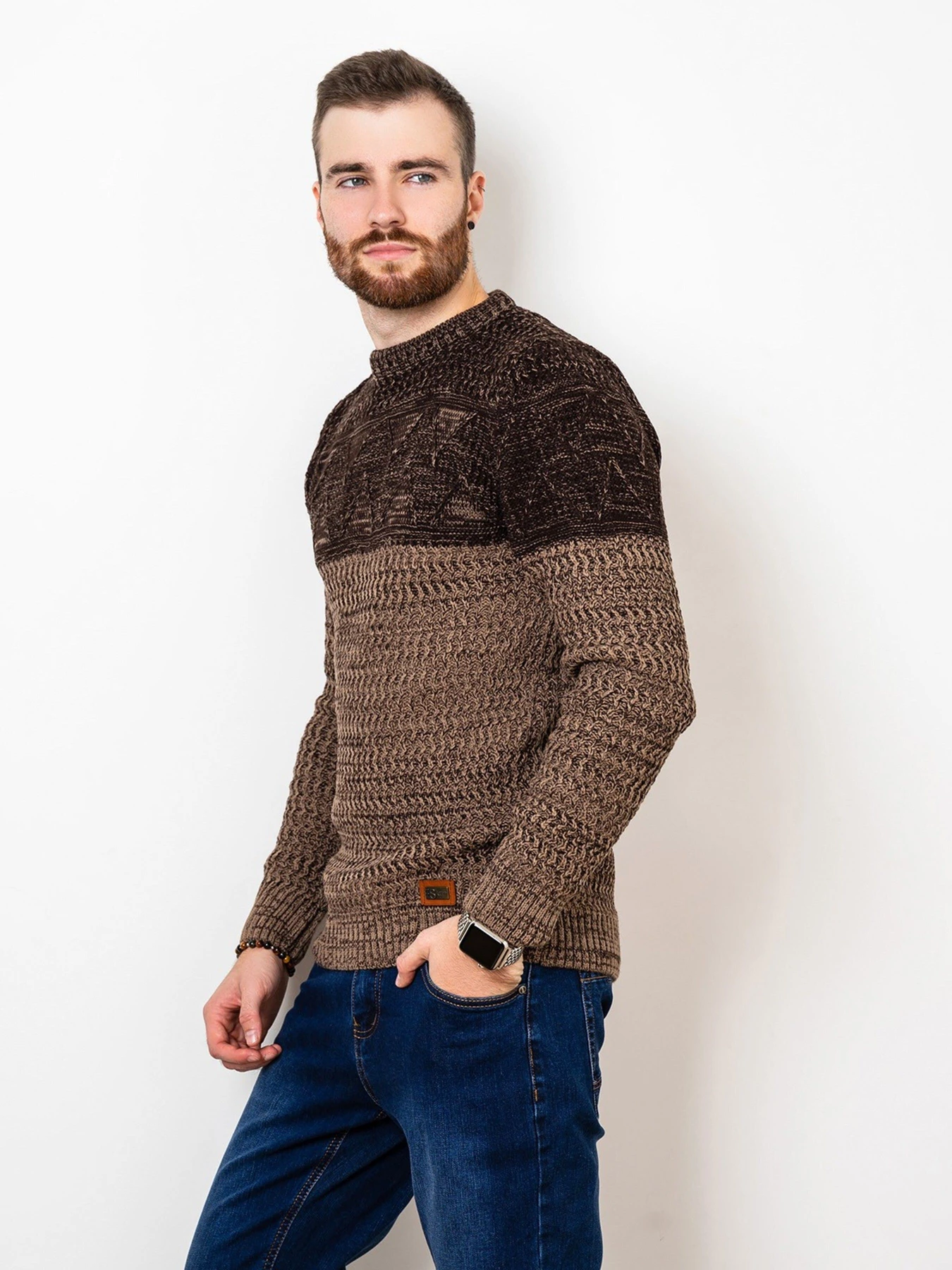 Свитры и кардиганы ISSA Plus модель GN4-54_brown Фото