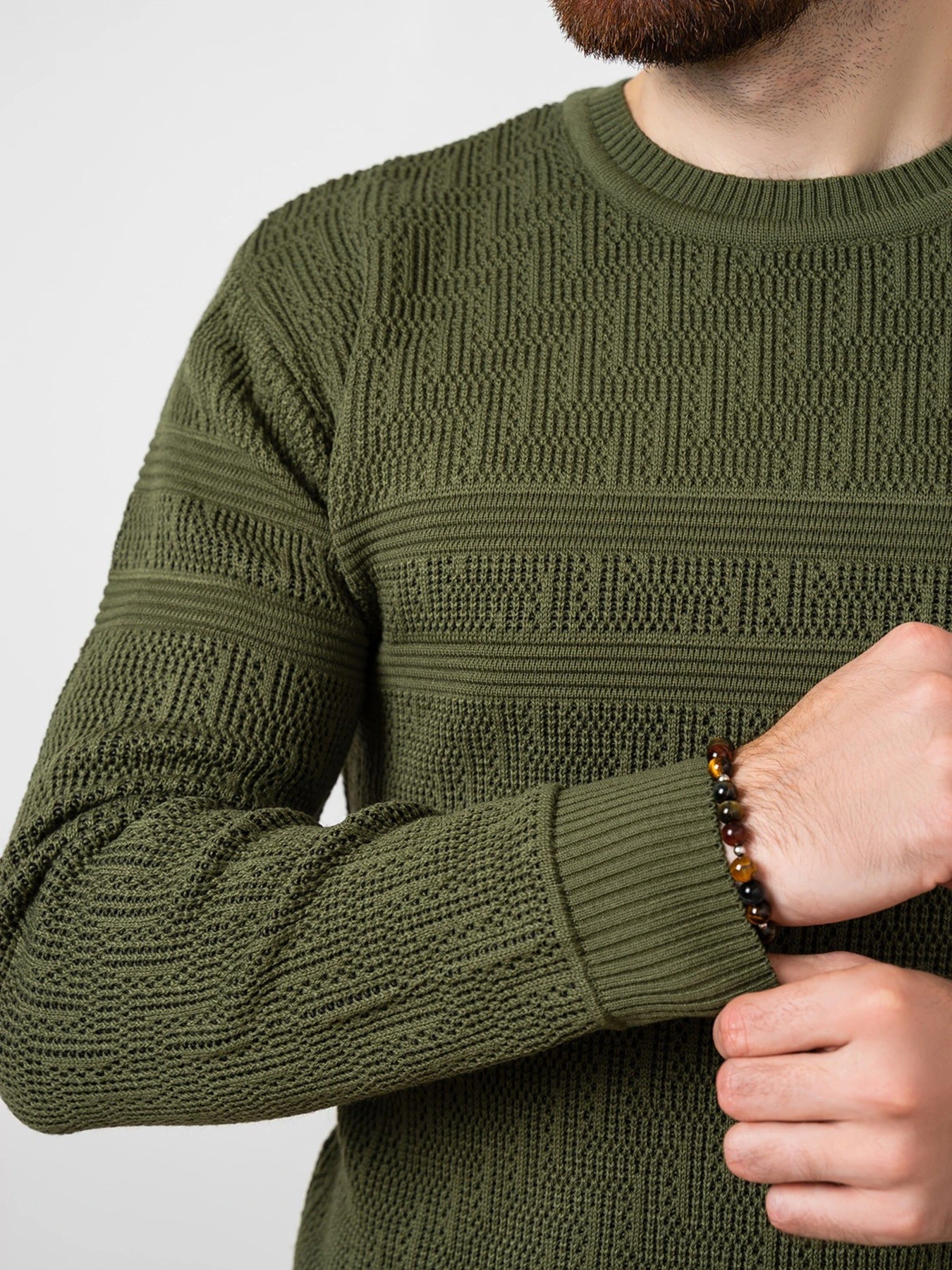 Свитры и кардиганы ISSA Plus модель GN4-62_khaki Фото