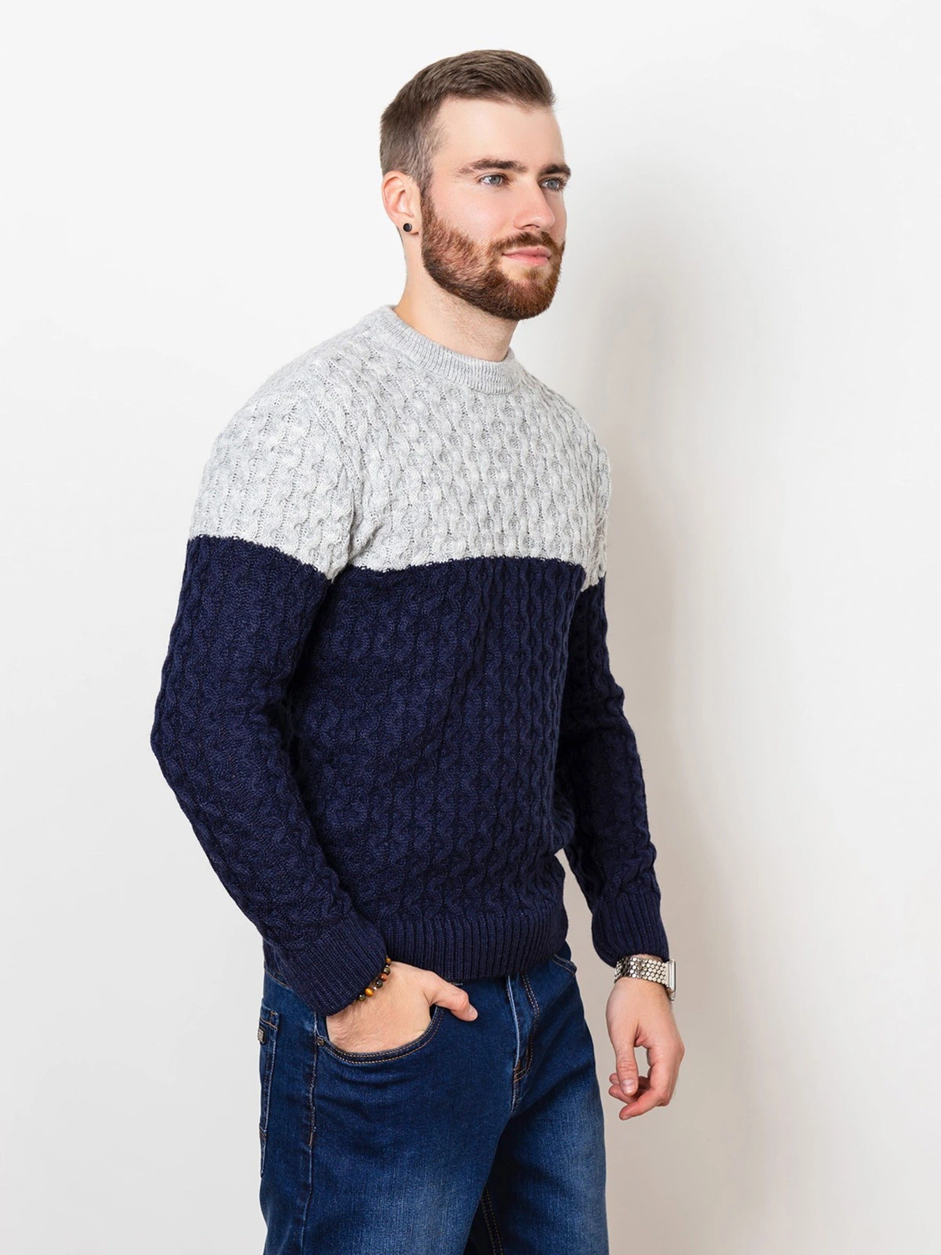 Свитры и кардиганы ISSA Plus модель GN4-74_greyblue Фото
