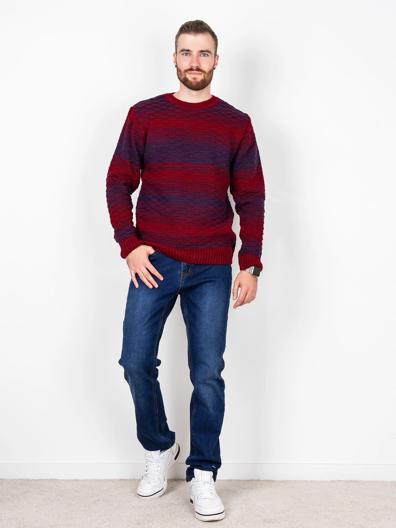 Свитры и кардиганы ISSA Plus модель GN4-71_burgundy. Фото