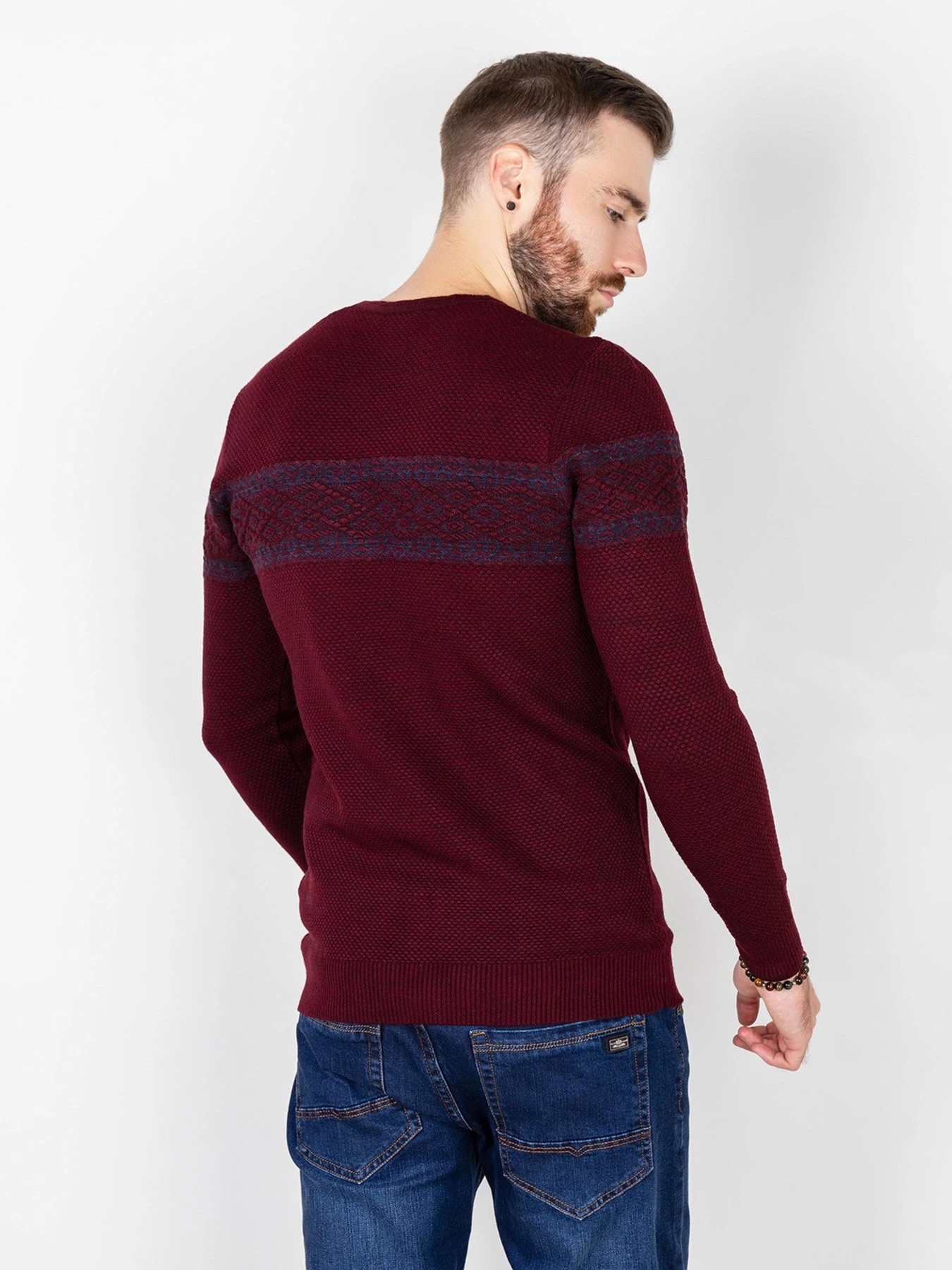 Свитры и кардиганы ISSA Plus модель GN4-75_burgundy. Фото
