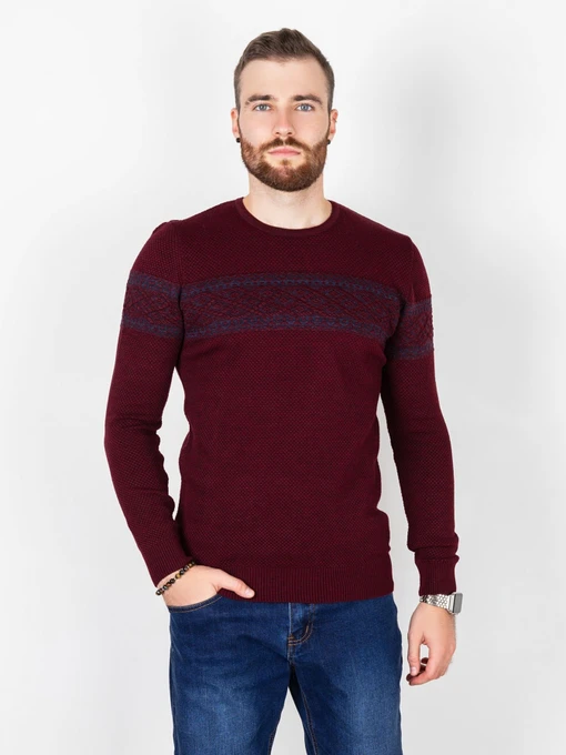 Свитры и кардиганы ISSA Plus модель GN4-75_burgundy. Фото
