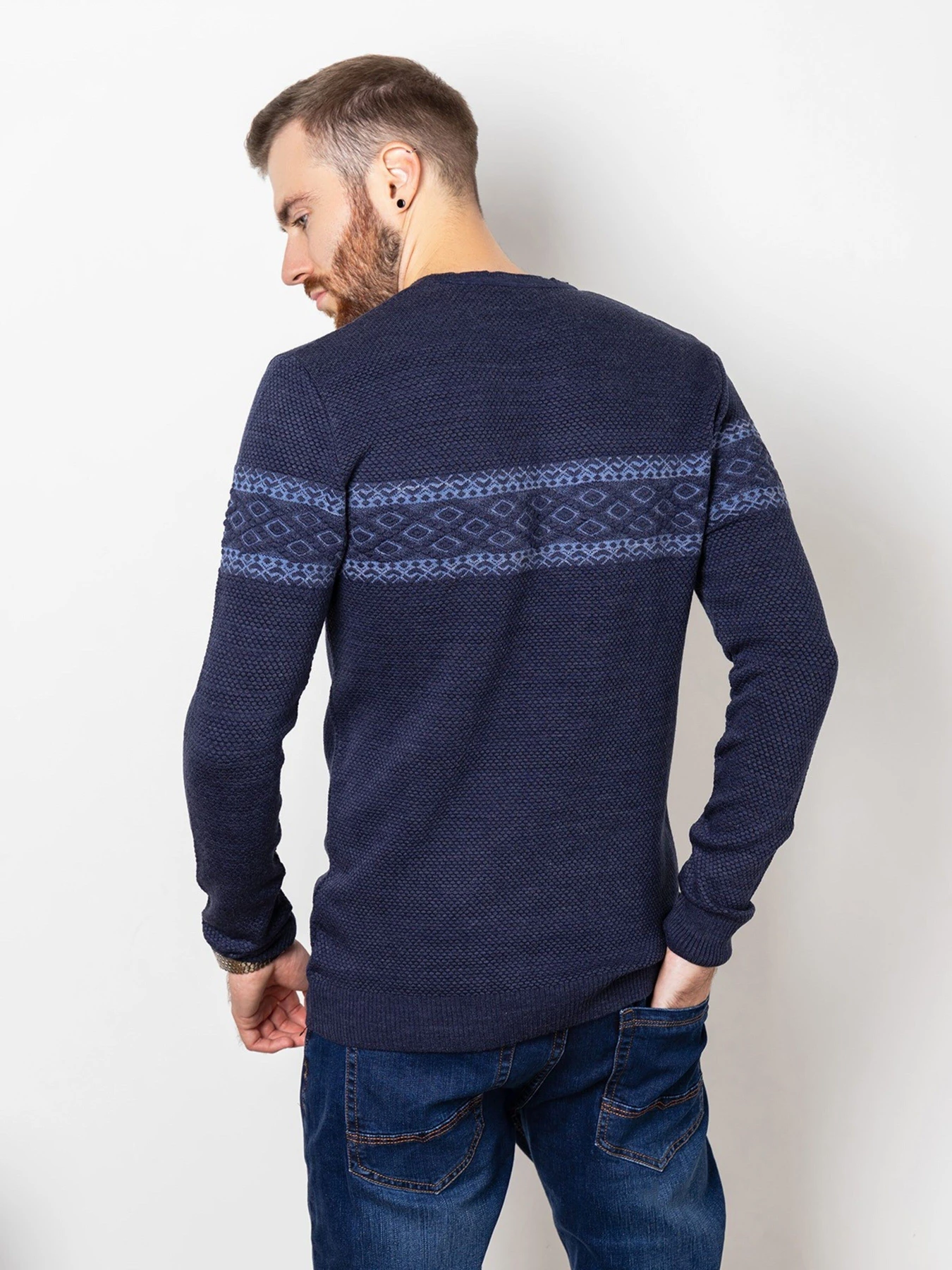 Свитры и кардиганы ISSA Plus модель GN4-75_darkblue. Фото