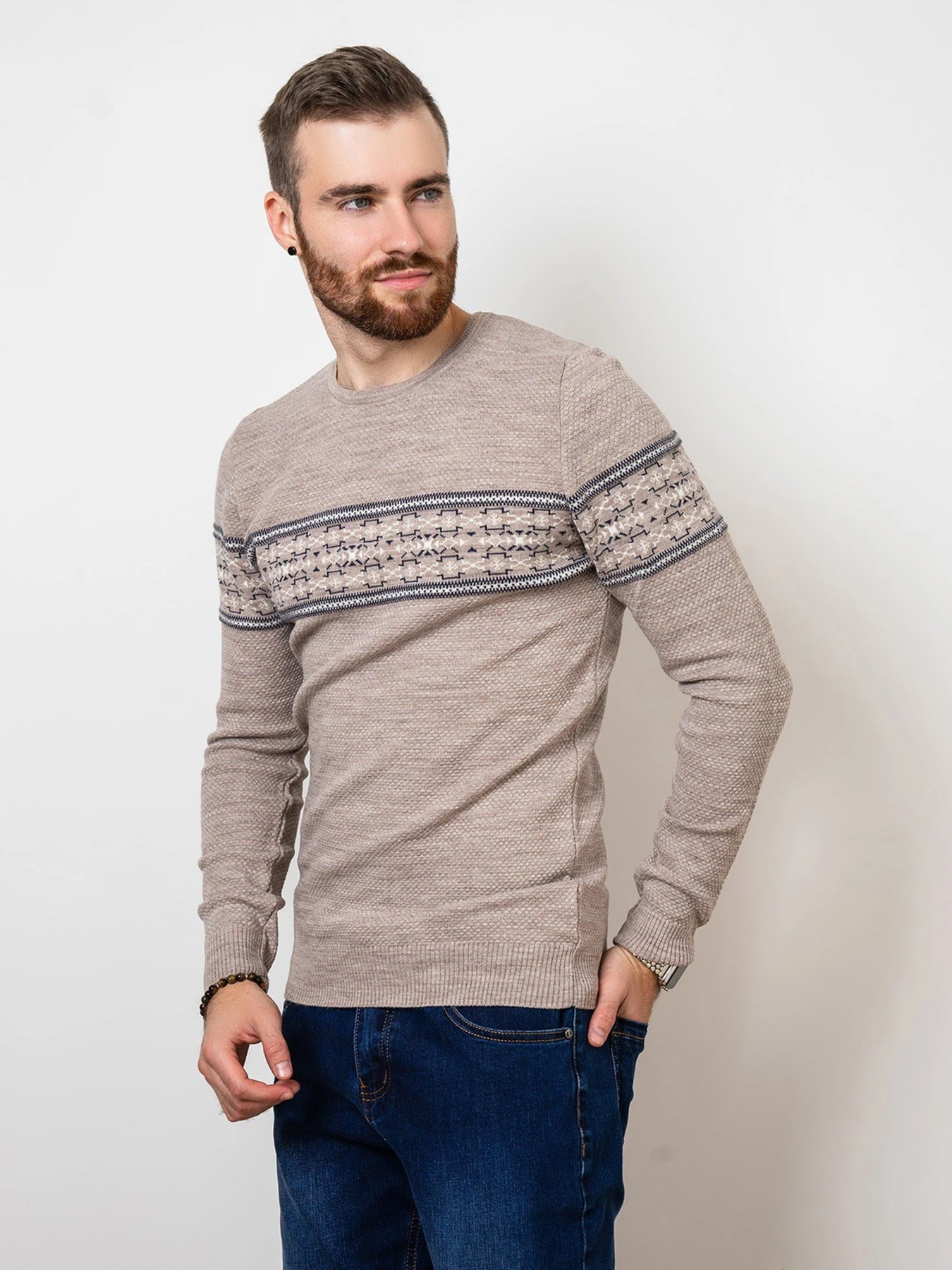 Свитры и кардиганы ISSA Plus модель GN4-76_beige. Фото