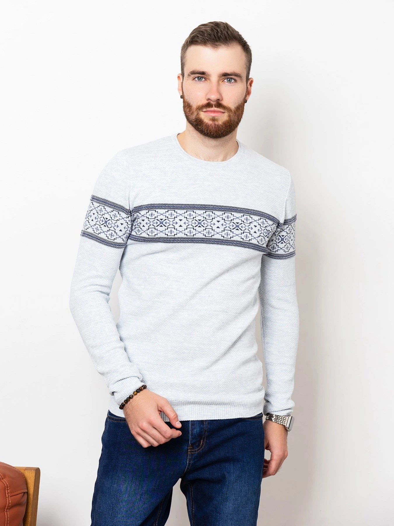 Свитры и кардиганы ISSA Plus модель GN4-76_blue. Фото