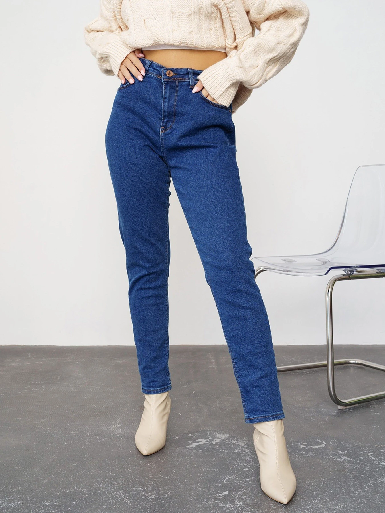 Джинси ISSA Plus модель WN20-319_blue Джинси ISSA Plus модель WN20-319_blue Фото
