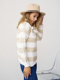 Светри та кардигани ISSA Plus модель WN20-331_whitebeige Фото