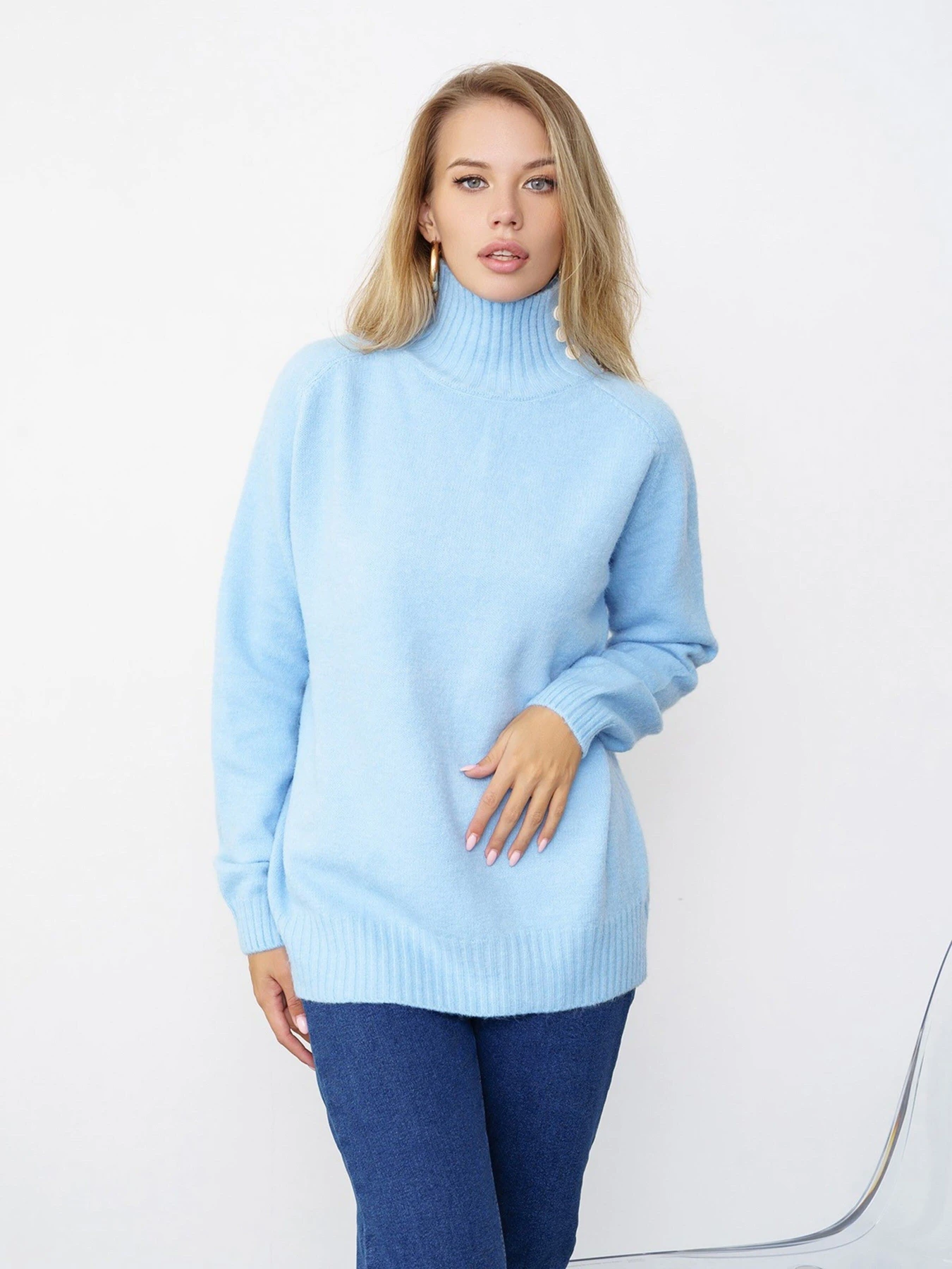 Светри та кардигани ISSA Plus модель WN20-345_blue Светри та кардигани ISSA Plus модель WN20-345_blue Фото