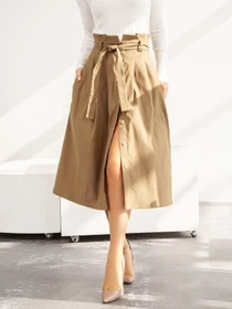 Юбки ISSA Plus модель 13583_beige Фото
