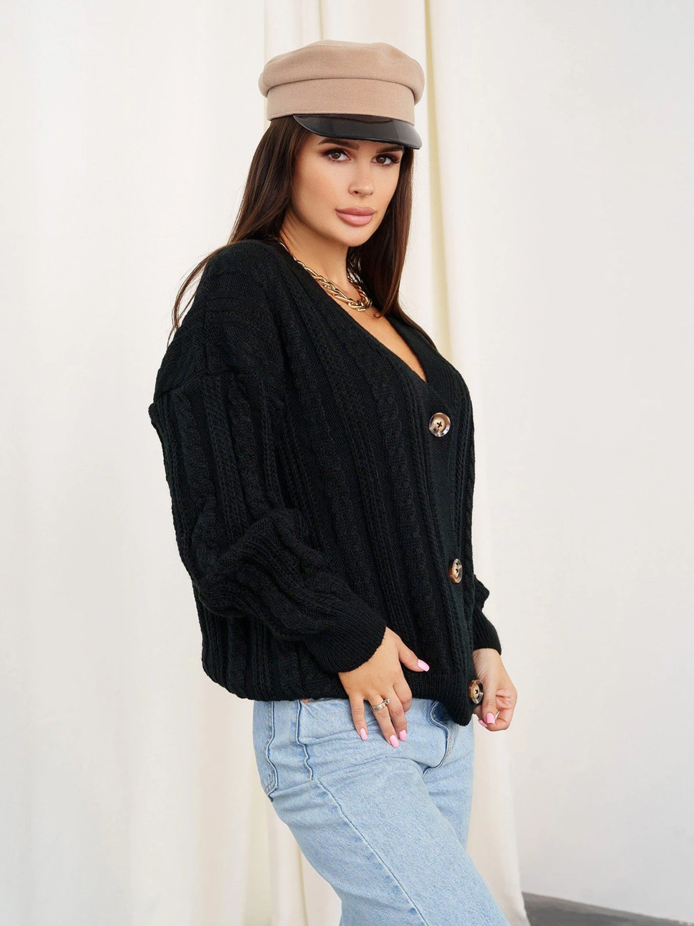 Свитры и кардиганы ISSA Plus модель WN20-308_black Фото