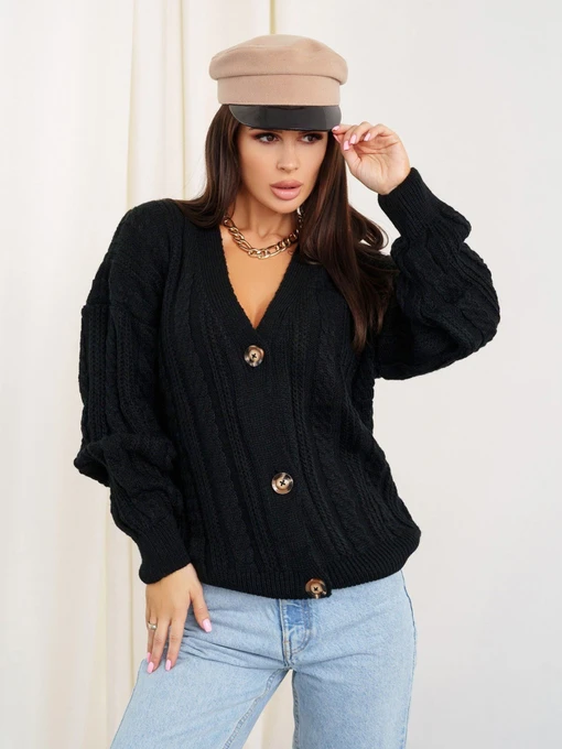 Свитры и кардиганы ISSA Plus модель WN20-308_black Фото
