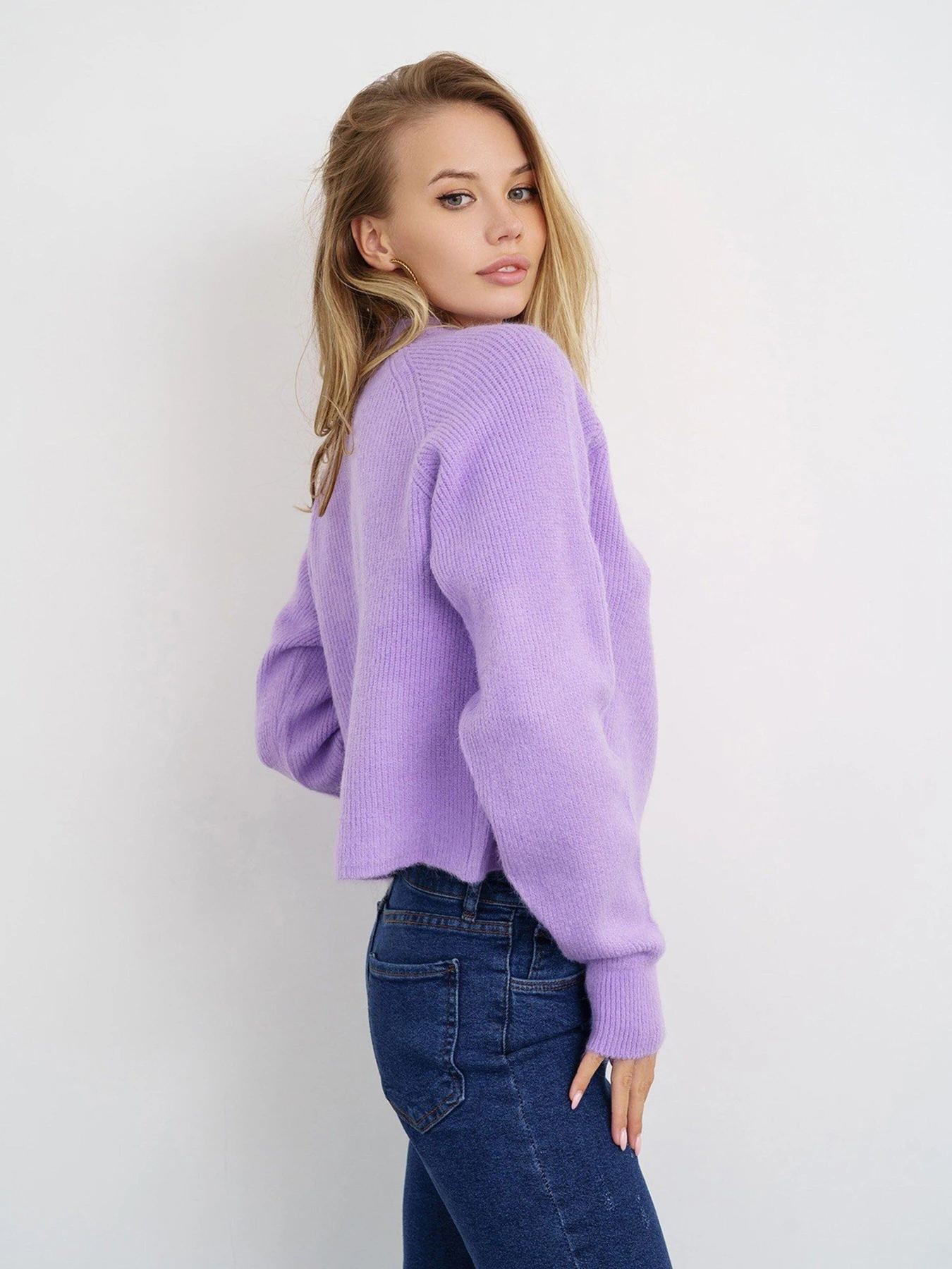 Светри та кардигани ISSA Plus модель WN20-326_lilac Светри та кардигани ISSA Plus модель WN20-326_lilac Фото