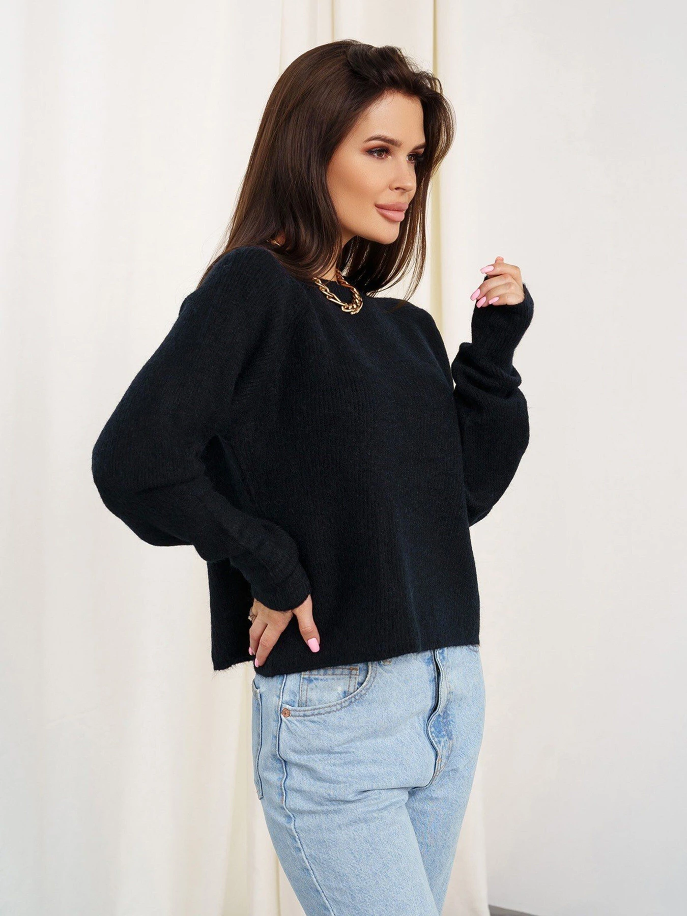 Светри та кардигани ISSA Plus модель WN20-326_black Светри та кардигани ISSA Plus модель WN20-326_black Фото