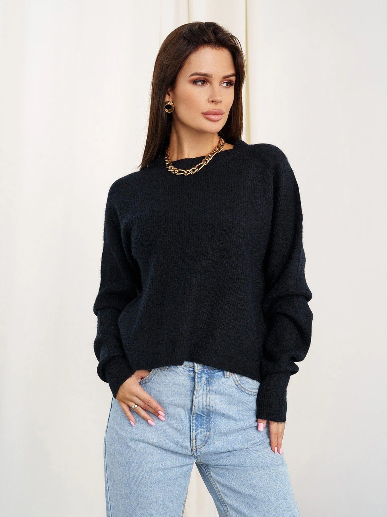 Светри та кардигани ISSA Plus модель WN20-326_black Светри та кардигани ISSA Plus модель WN20-326_black Фото