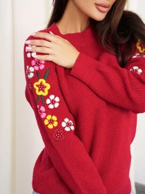 Свитры и кардиганы ISSA Plus модель WN20-327_burgundy Фото