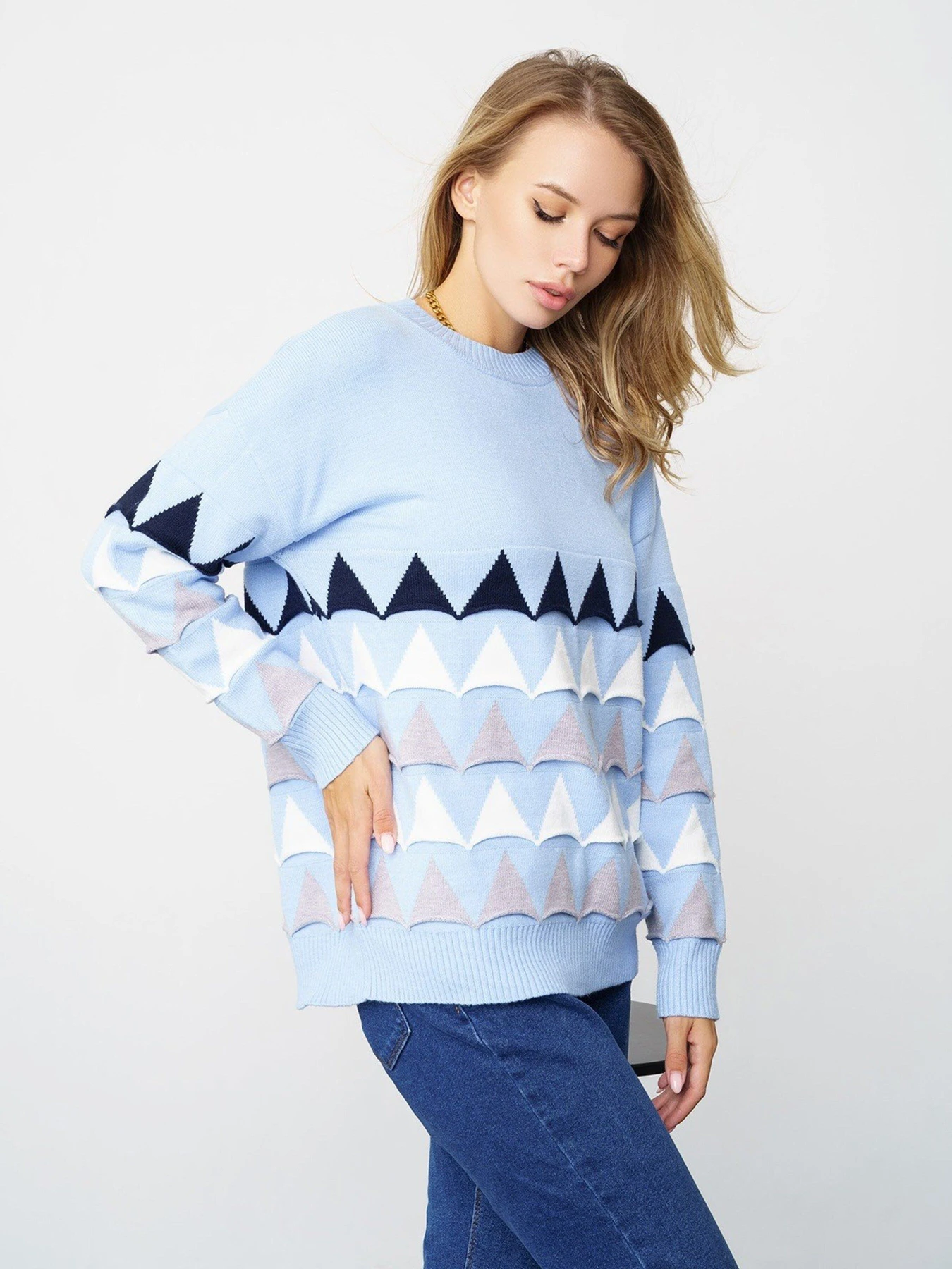 Светри та кардигани ISSA Plus модель WN20-328_blue Фото